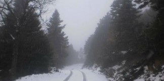 Έκλεισε η λεωφόρος Πάρνηθας λόγω χιονόπτωσης