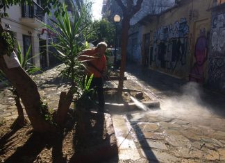 Δράσεις του Δήμου Αθηναίων στον πεζόδρομο της Σαλαμίνος στο Μεταξουργείο